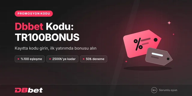 Dbbet promosyon kodu TR100BONUS kapağı: yüzde işaretli promosyon etiketleri